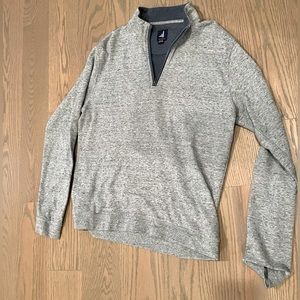 Grey/blue quarter zip size M
